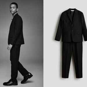 H&M teen boys black suit - 12-13Y (Sz 16)